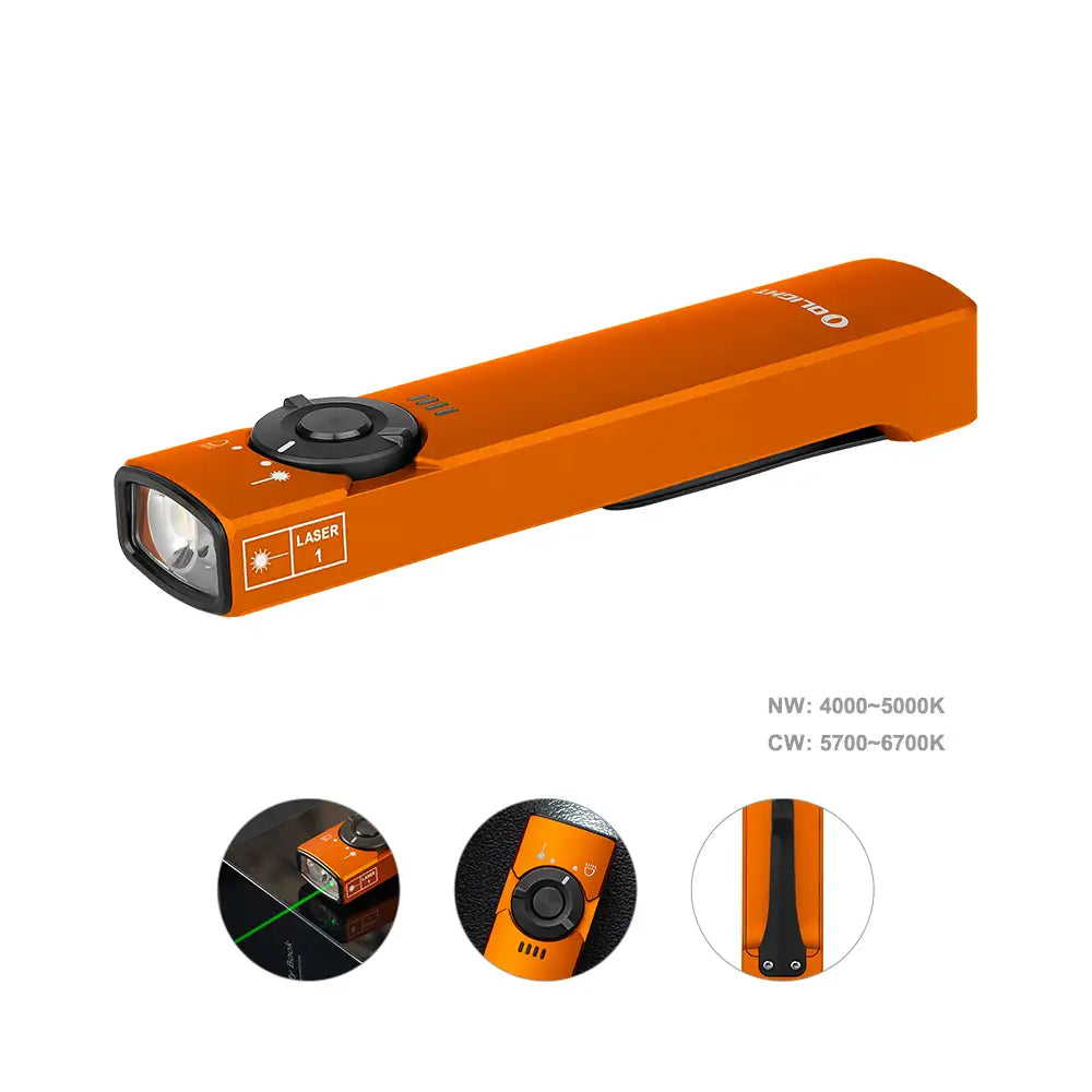 olight arkfeld 1000 lumens dual light source edc flashlight Olight Arkfeld Orange 1000 Lumens EDC Torch – The Merchants Store