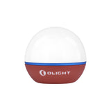 Olight Obulb 55 Lumens Magnetic Lantern in Wine Red color with a white dome-shaped top and a red cylindrical base, featuring the Olight logo.