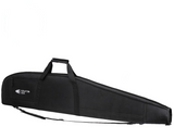 Black rifle case with 'Evolution Gear' logo on a white background