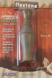 Packaged Flextone Camo Double Reed Duck Call with product information and branding visible.